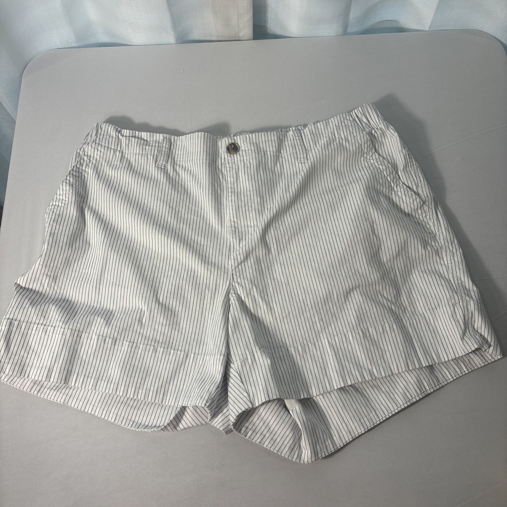 Old Navy Everyday Womens Size 2X Blue White Striped Bermuda Shorts Coastal